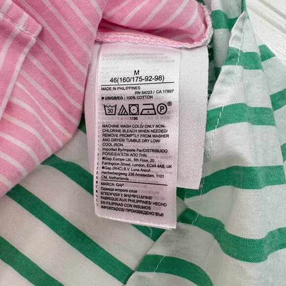 Gap The Big Shirt Multicolor Striped Cotton Button-Up Long Sleeve Men Top Size M - Picture 3 of 5